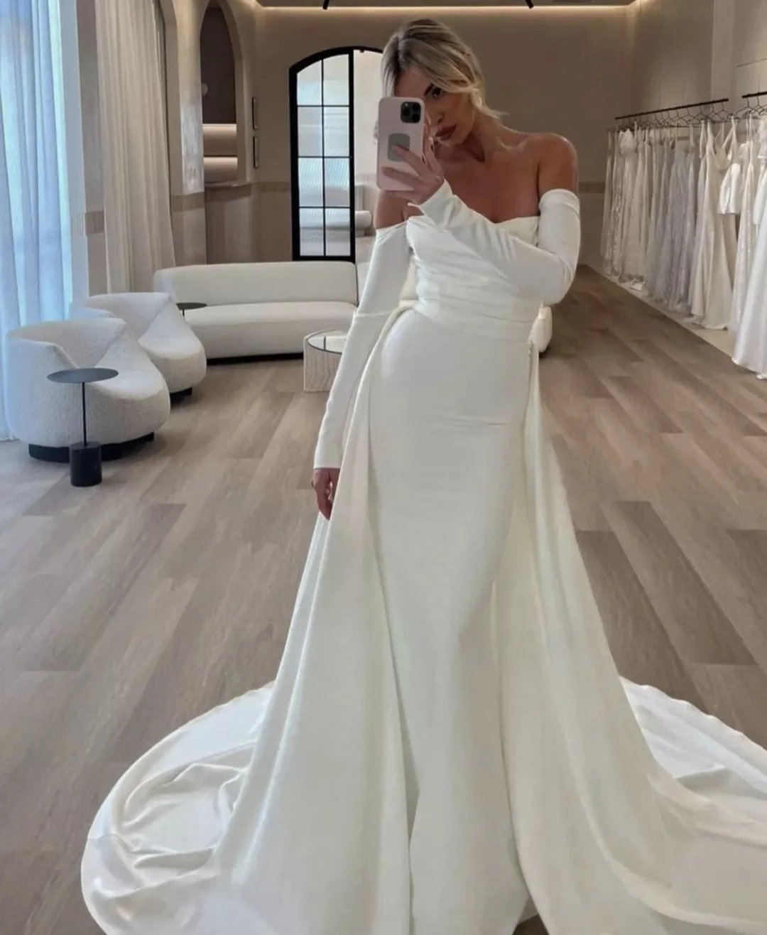 

Simple Wedding Dress Sweetheart Long Sleeve Vestido De Novia For Women Deta Customize To Measures Elegant Robe De Mariee Elegant