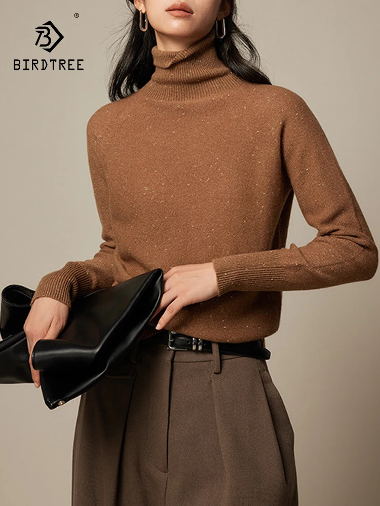 Birdtree 100%Wool Glutinous Soft High Collar Sweater For Women Maillard Wearing Autumn Winter Basic Knitted Underlay T30825QC
Birdtree 100%Wool Glutinous Soft High Collar Sweater For Women Maillard Wearing Autumn Winter Basic Knitted Underlay T30825QC