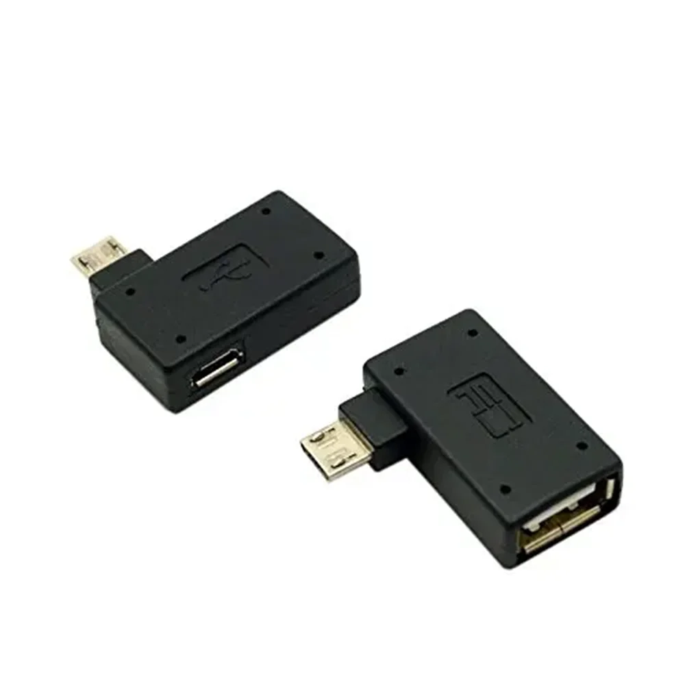 

2 шт./лот 90 градусов левый и правый угловой микро-USB 3. 0 OTG Хост-адаптер с питанием от USB для сотового телефона и планшета