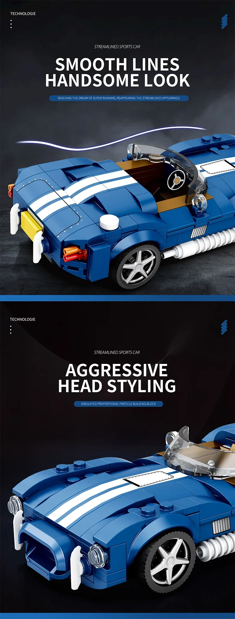 312PCS AC COBRA Car Building Block Set Creative City Vehicle Diy Car Model Bricks Desktop Display Toys For Kids Holiday Gifts 312PCS AC COBRA Car Building Block Set Creative City Vehicle Diy Car Model Bricks Desktop Display Toys For Kids Holiday Gifts