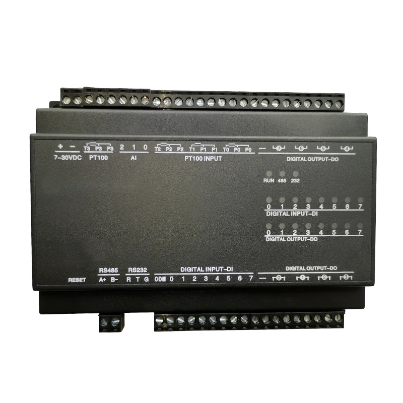 

4 PT100 3 AI 8 DI 8 DO Analog Digital Input Output serial port RS232 RS485 Modbus RTU DIN Rail Remote IO Controller R-3s22-1