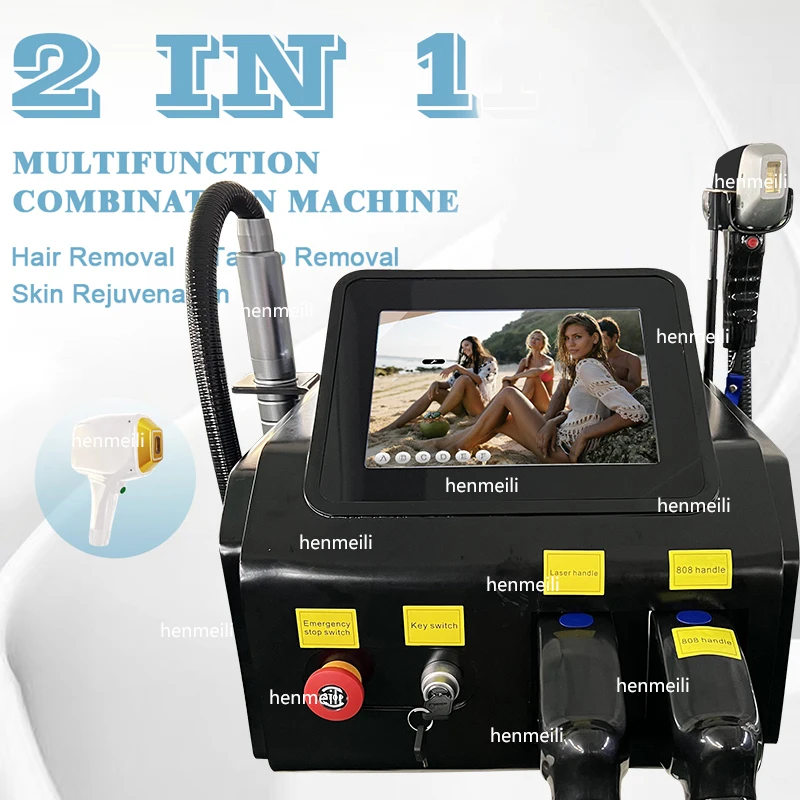 Newest 808 diode Laser permanent Portable 2 in 1 picosecond laser tattoo removal and hair removal switched machine
Newest 808 diode Laser permanent Portable 2 in 1 picosecond laser tattoo removal and hair removal switched machine