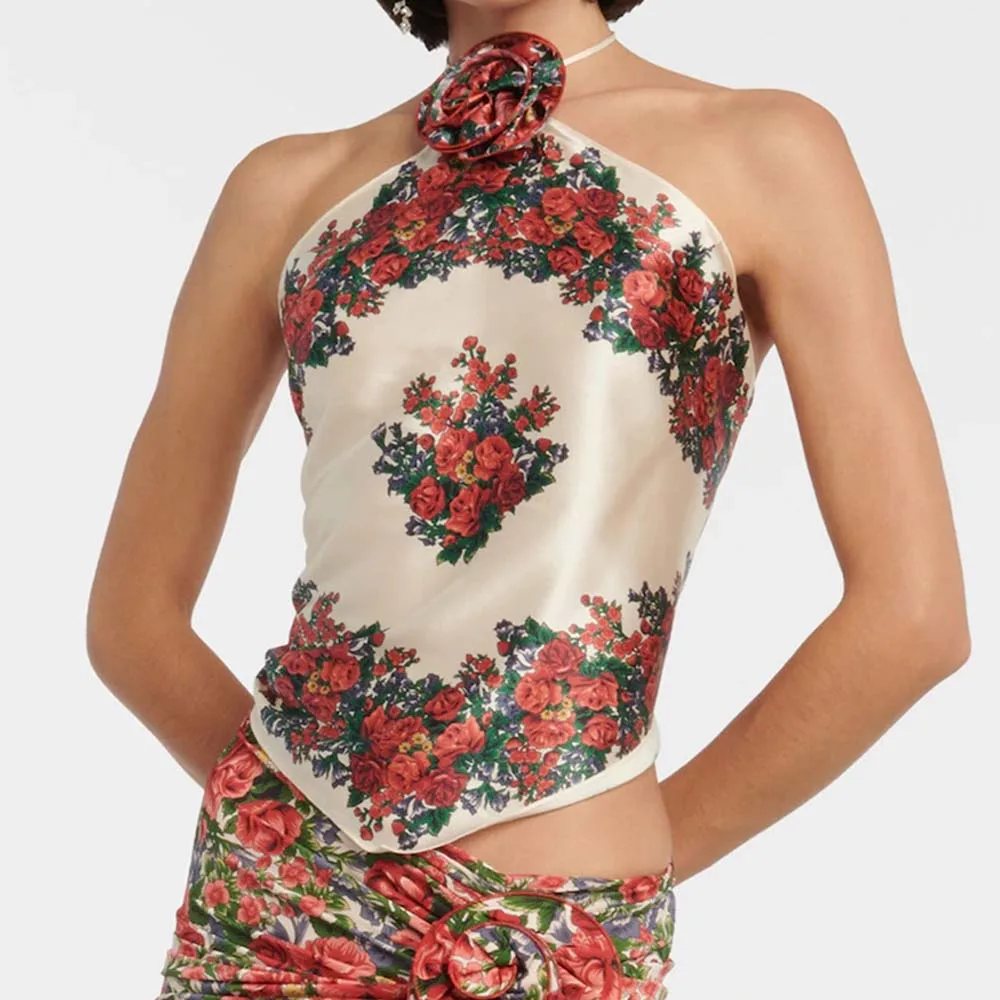 2024 Spring & Summer New Women's Tank Top Y2K Floral Printed 3D Flower Decorative Sexy Backless Fashion Hundred Hanging Neck Top
2024 Spring & Summer New Women's Tank Top Y2K Floral Printed 3D Flower Decorative Sexy Backless Fashion Hundred Hanging Neck Top