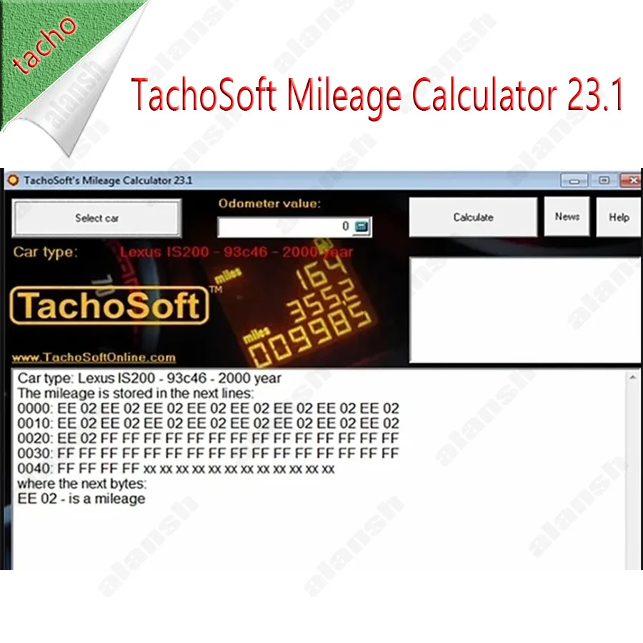 

TachoSoft Mileage Calculator 23.1 Mileage Correction Full Version Support Many Car Brands Auto Repair Software