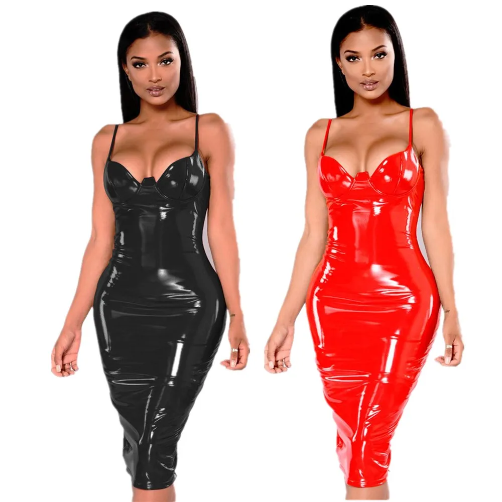 S-6XL Women Shiny Camisole Dress Bodycon Faux PU Leather High Waist Push Up Bra Midi Dress Pvc Wet Look Latex Clubwear
S-6XL Women Shiny Camisole Dress Bodycon Faux PU Leather High Waist Push Up Bra Midi Dress Pvc Wet Look Latex Clubwear