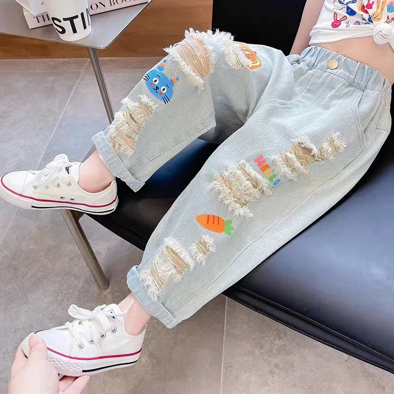 Kids Girls Jeans Summer 2023 New Childrens Graffiti Perforated Casual Pants Thin Boys and Girls Pants Boys Trousers
Kids Girls Jeans Summer 2023 New Childrens Graffiti Perforated Casual Pants Thin Boys and Girls Pants Boys Trousers