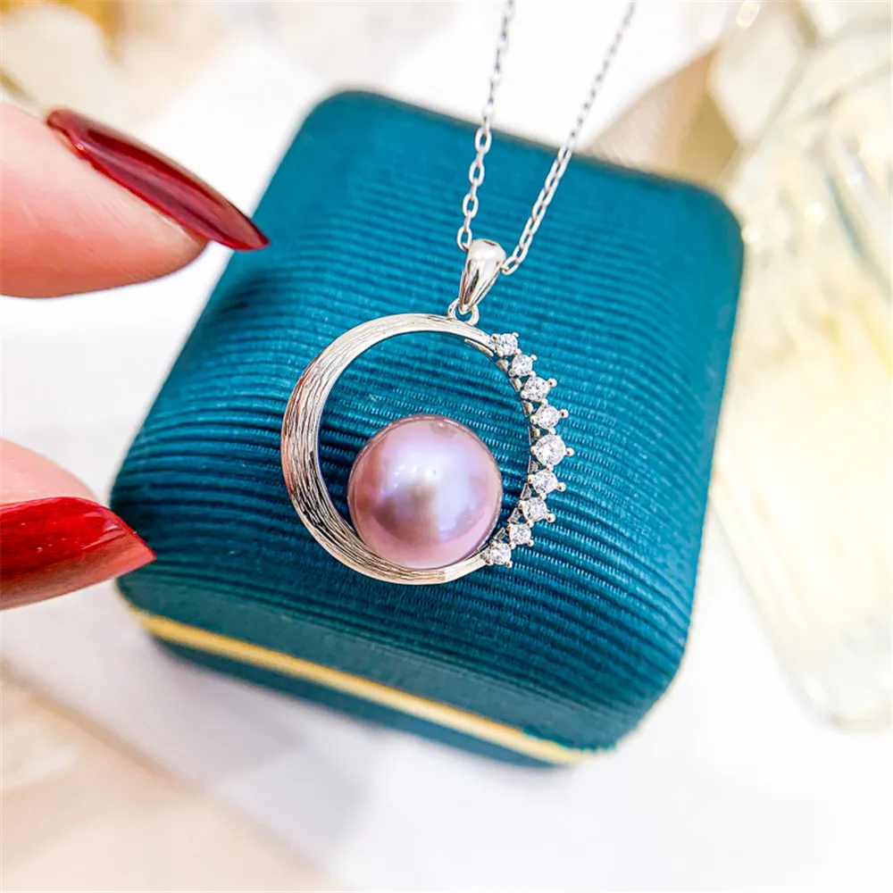 DIY Pearl Accessories S925 Sterling Silver Pendant Empty Holder K Gold Jade Necklace Pendant with 10-12mm Beads for Women
DIY Pearl Accessories S925 Sterling Silver Pendant Empty Holder K Gold Jade Necklace Pendant with 10-12mm Beads for Women