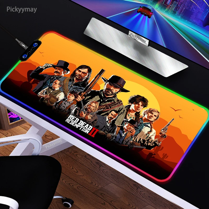 RGB Mouse Pad Red Dead Redemption Mousepad LED Computer Desk Mat Gaming Accessories XL Gamer Mouse Mat Rugs With Backlit 90x40cm
RGB Mouse Pad Red Dead Redemption Mousepad LED Computer Desk Mat Gaming Accessories XL Gamer Mouse Mat Rugs With Backlit 90x40cm