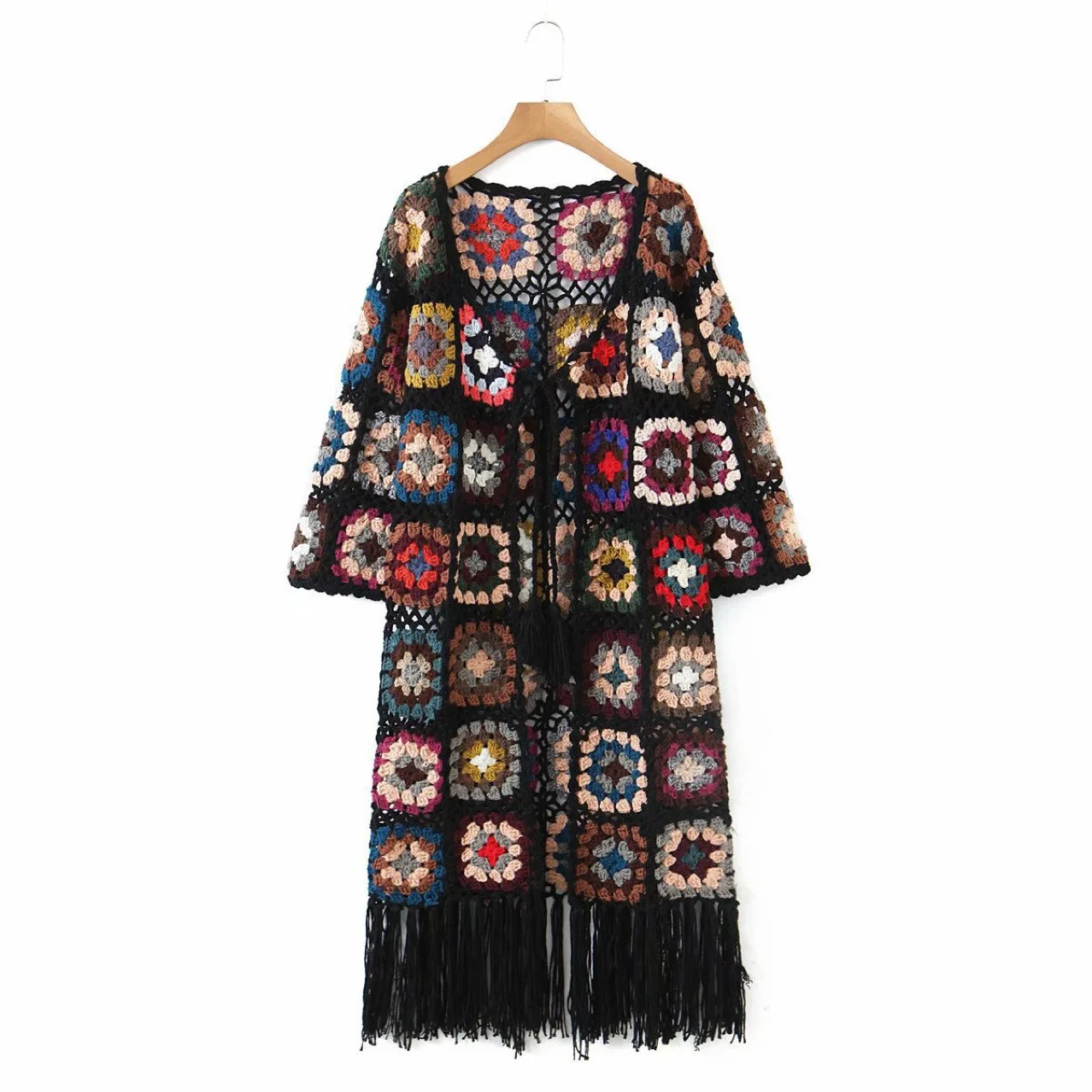 New Handmade Custom Ethnic Style Contrast Color Tassel Crochet Sweater Autumn Winter Knitted Cardigan Sweater Coat 2023
New Handmade Custom Ethnic Style Contrast Color Tassel Crochet Sweater Autumn Winter Knitted Cardigan Sweater Coat 2023
