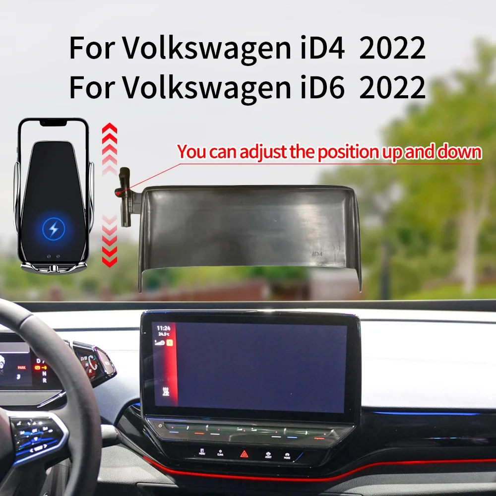 

Suporte do telefone do carro para volkswagen id.4 crozz id.4 gtx id.6 2022 tela de elevação carregamento sem fio do telefone móv