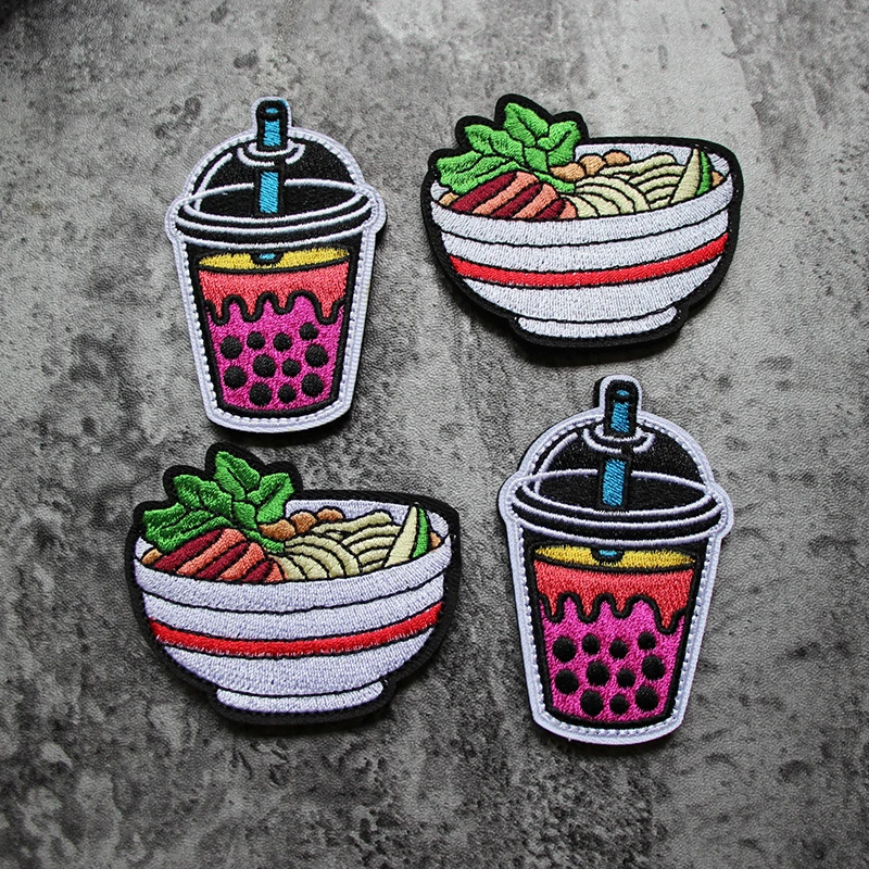 Summer Boba Pearl Milk Tea Embroidered Patches for Clothing Boba Tea Morale Badge Bowl of Powder Creative Armband DIY Sticker
Summer Boba Pearl Milk Tea Embroidered Patches for Clothing Boba Tea Morale Badge Bowl of Powder Creative Armband DIY Sticker