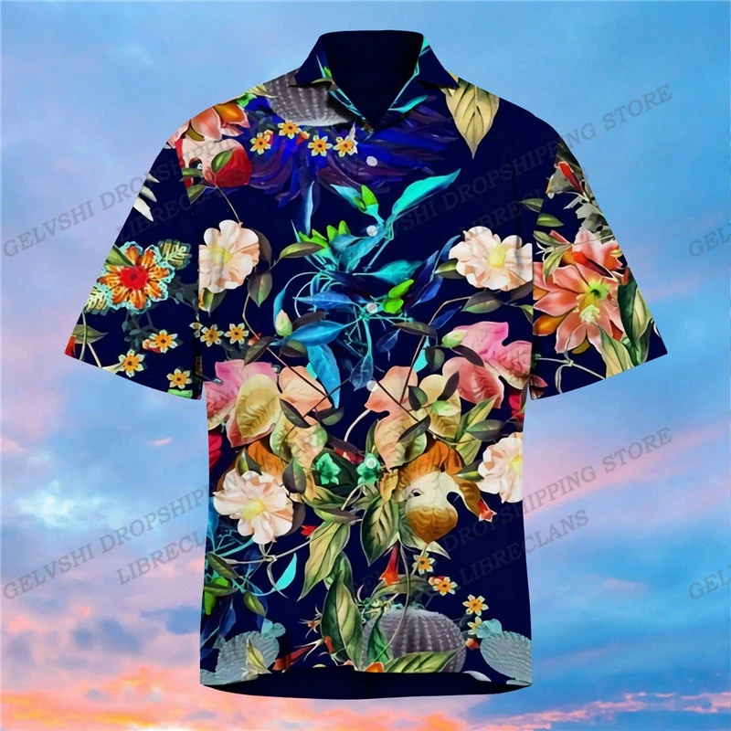Summer Floral Hawaiian Shirts Men Fashion Short Sleeve Beach Shirt Casual Hawaii Blouse Turn Over Collar Aloha Men's Clothing
Summer Floral Hawaiian Shirts Men Fashion Short Sleeve Beach Shirt Casual Hawaii Blouse Turn Over Collar Aloha Men's Clothing
