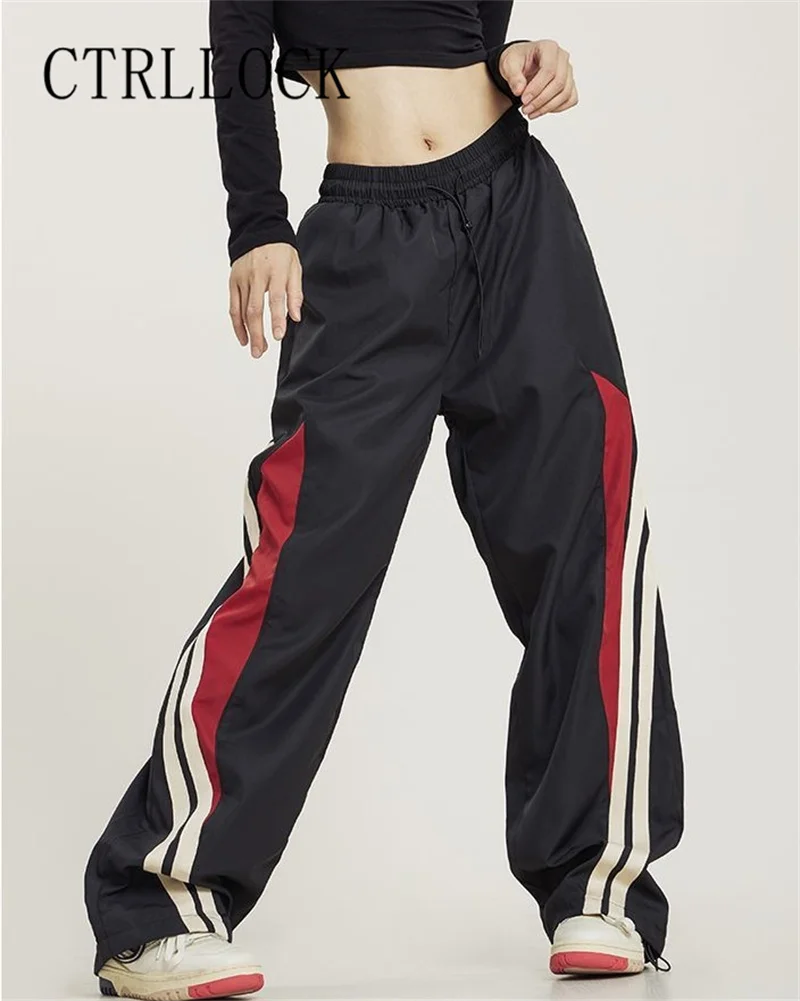 CTRLLOCK Streetwear Chic Contrast Color Patchwork Striped Pants For Women Loose Sports Wide Leg Pants
CTRLLOCK Streetwear Chic Contrast Color Patchwork Striped Pants For Women Loose Sports Wide Leg Pants