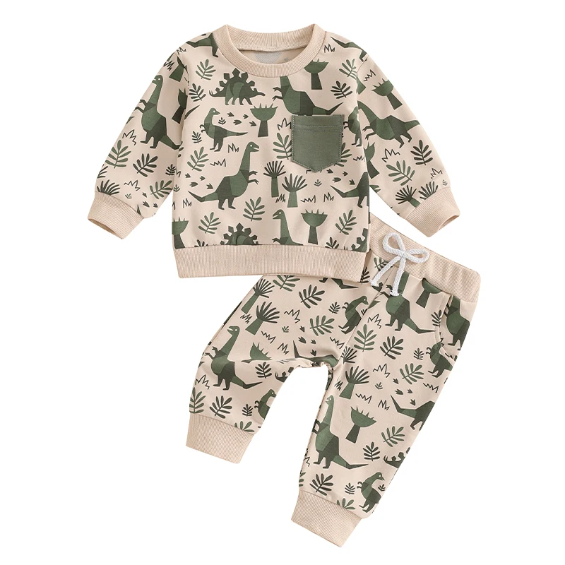 Kids Boys Fall Winter Outfits Dinosaur Print Long Sleeve Sweatshirts Casual Pants Toddler Clothes Set
Kids Boys Fall Winter Outfits Dinosaur Print Long Sleeve Sweatshirts Casual Pants Toddler Clothes Set