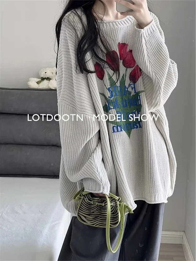 Y2K Knitwear Women Sweaters 2023 Autumn Harajuku Fashion Rose Lady Loose Tops Winter Casual Streetwear Pullover Sweater
Y2K Knitwear Women Sweaters 2023 Autumn Harajuku Fashion Rose Lady Loose Tops Winter Casual Streetwear Pullover Sweater