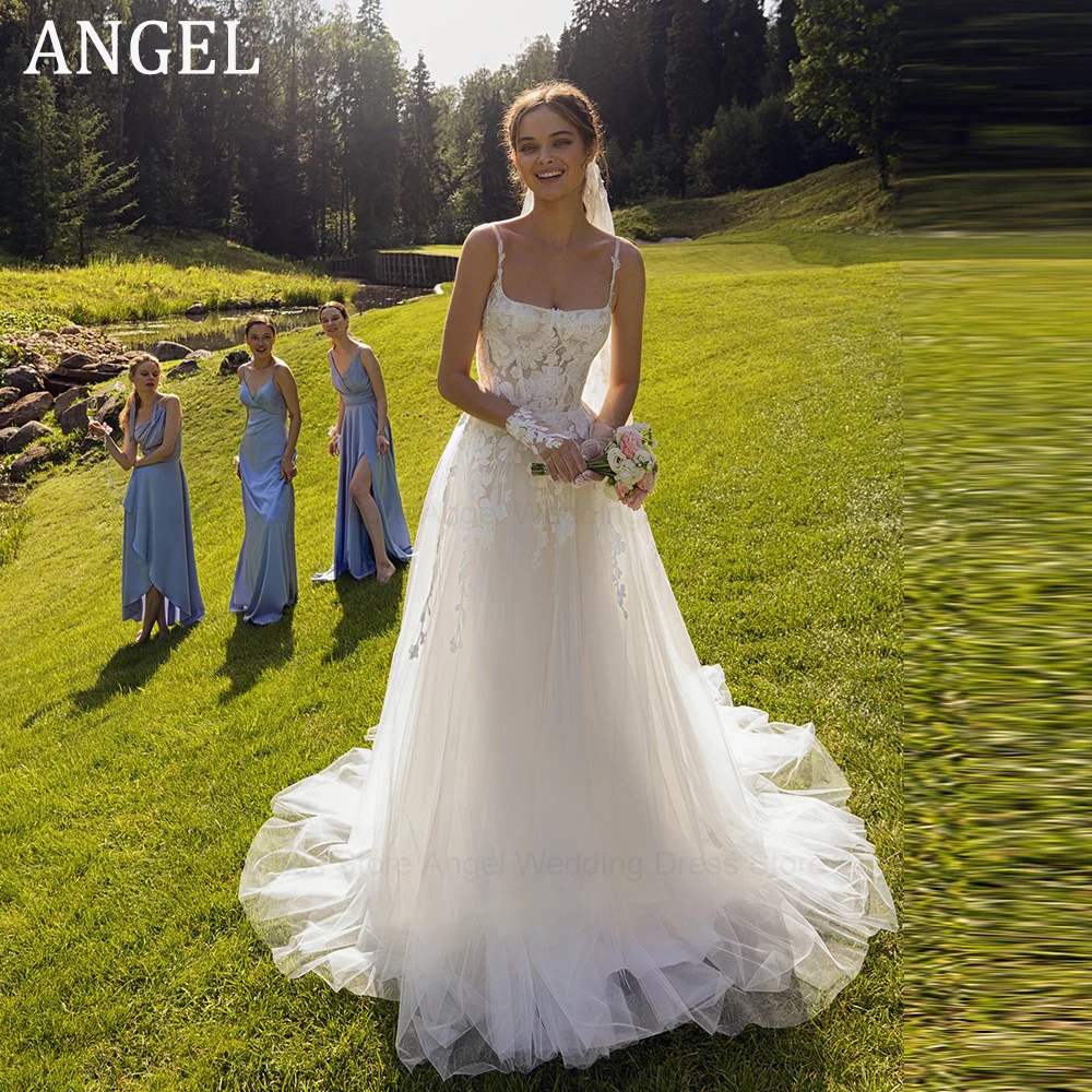 ANGEL Spaghetti Strap Square Collar Wedding Dresses Luxury Lace Zipper Back 2024 Custom Made Floor Length Princess A-line
ANGEL Spaghetti Strap Square Collar Wedding Dresses Luxury Lace Zipper Back 2024 Custom Made Floor Length Princess A-line