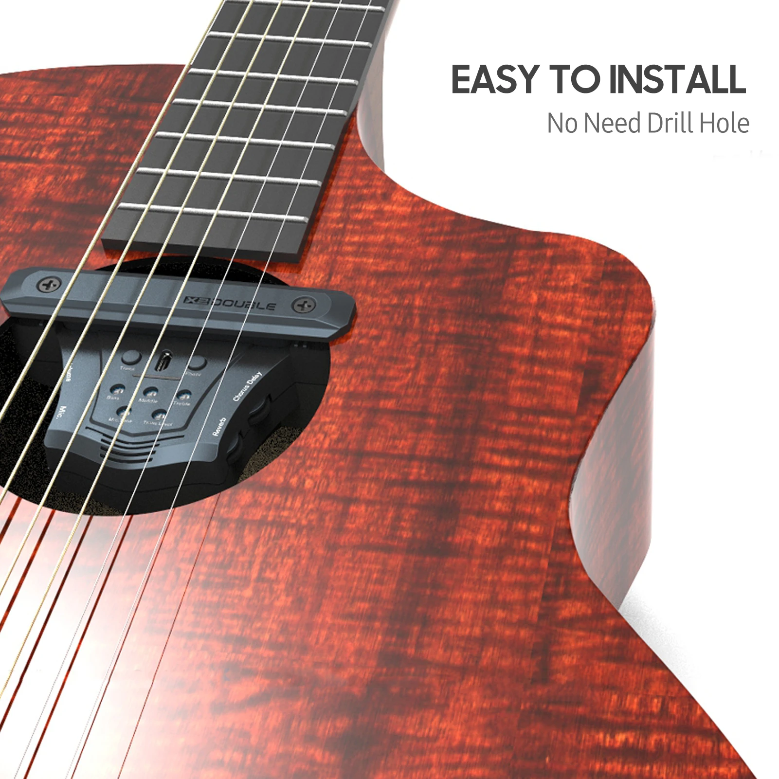 Double Guitar Pickup Resonance Pickup Preamplifier Coil Soundhole Pickup with Chorus Delay Reverb Effect Preamp & Effects System
Double Guitar Pickup Resonance Pickup Preamplifier Coil Soundhole Pickup with Chorus Delay Reverb Effect Preamp & Effects System