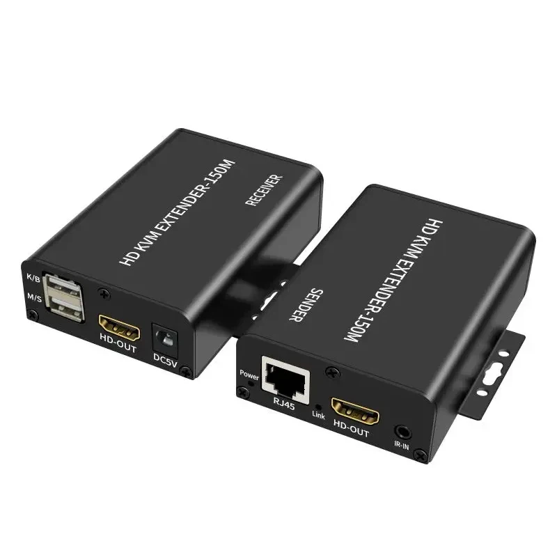 150M HDMI KVM Extender Transmitter Receiver over Cat5e/6 Ethernet cable 1080P HDMI USB Extender to RJ45 Support Keyboard Mouse
150M HDMI KVM Extender Transmitter Receiver over Cat5e/6 Ethernet cable 1080P HDMI USB Extender to RJ45 Support Keyboard Mouse
