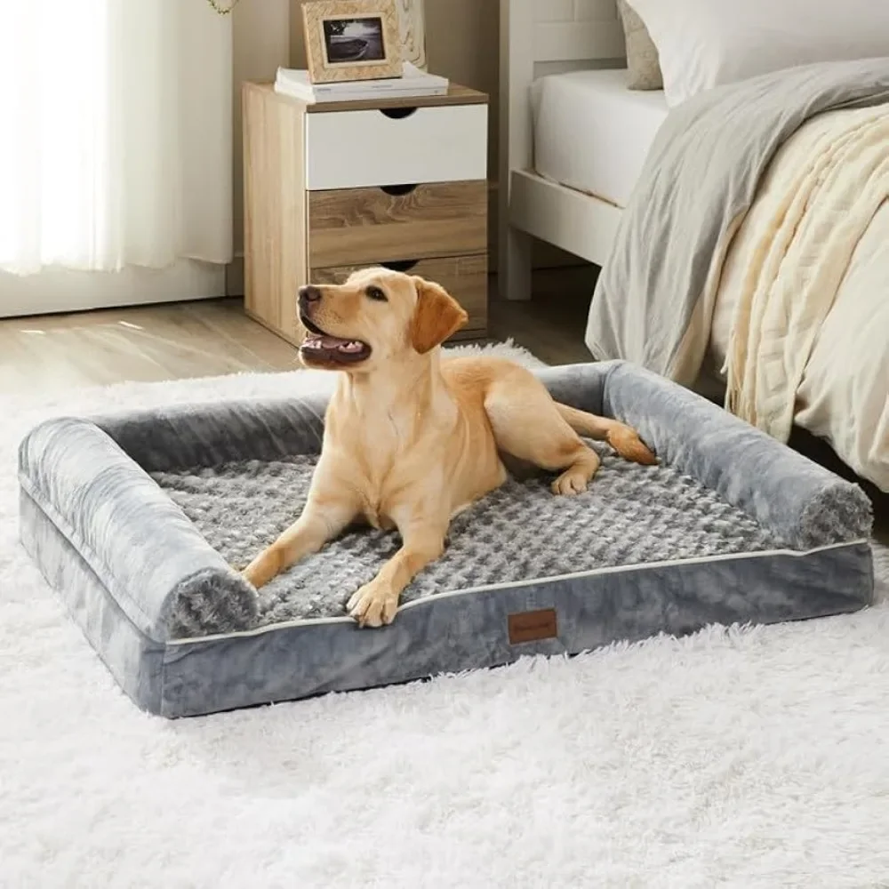 

Waterproof Orthopedic Dog Bed for Extra Large Dogs Kittens Goods Dog Bed With Washable Cover and Non-slip Bottom Puppy Pet Beds