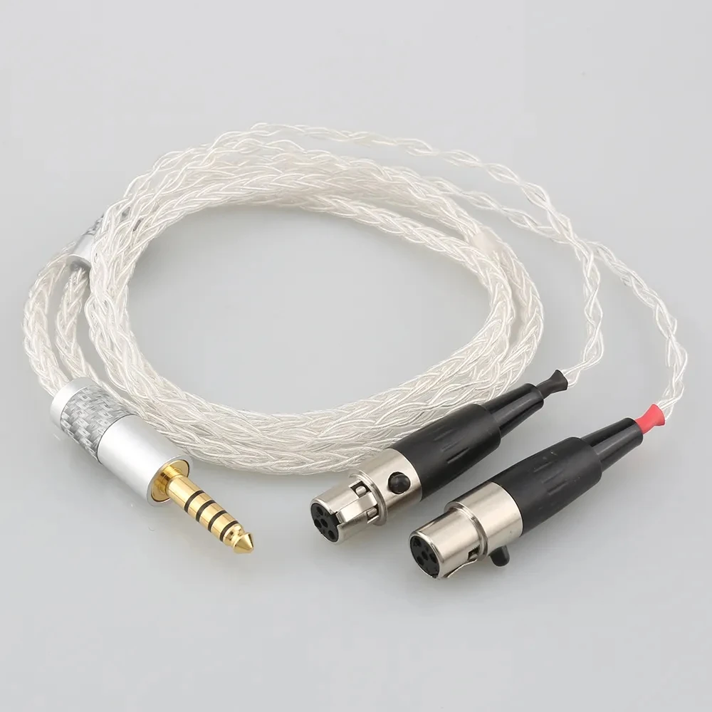 

99% Pure Silver 8 Core 2.5mm 4.4mm 3.5mm XLR Headphone Earphone Cable For Audeze LCD-3 LCD-2 LCD-X LCD-XC 4z MX4 GX