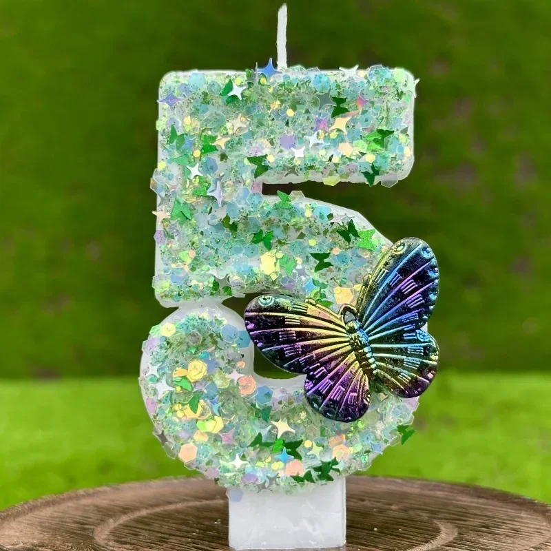 

1pcs Butterfly Candle Number 0-9 Birthday Candles Cake Topper Birthday Wedding Digital Cakes Dessert Decor Used for Decoration