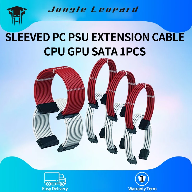 

Sleeved Pc Psu Extension Cable Cpu Gpu Sata 1Pcs Atx 24Pin/Eps 4+4Pin/Pci-E 8Pin/Pci-E 6Pin Power Cord Module Line Motherboard