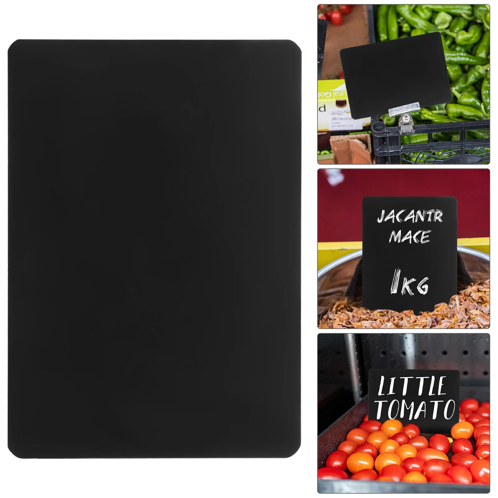 

Food Label Writing Price Tag Mini Chalkboard Shelf Labels Stand Display Boards for Restaurant Signs Multi-functional Emblems