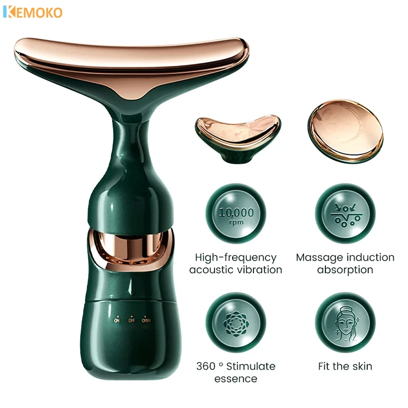 

3 In 1 Facial Neck Lifting Device Face Eye Massage V-Face Slimmer EMS Beauty Skin Tightening Wrinkle Anti Aging Face Massager