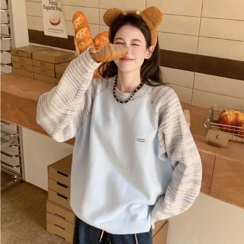 O-neck Women Sweater Color Contrast Patchwork Long Sleeve Office Lady Knitwear Korean Fashion Casual Daily Pullovers Female
O-neck Women Sweater Color Contrast Patchwork Long Sleeve Office Lady Knitwear Korean Fashion Casual Daily Pullovers Female