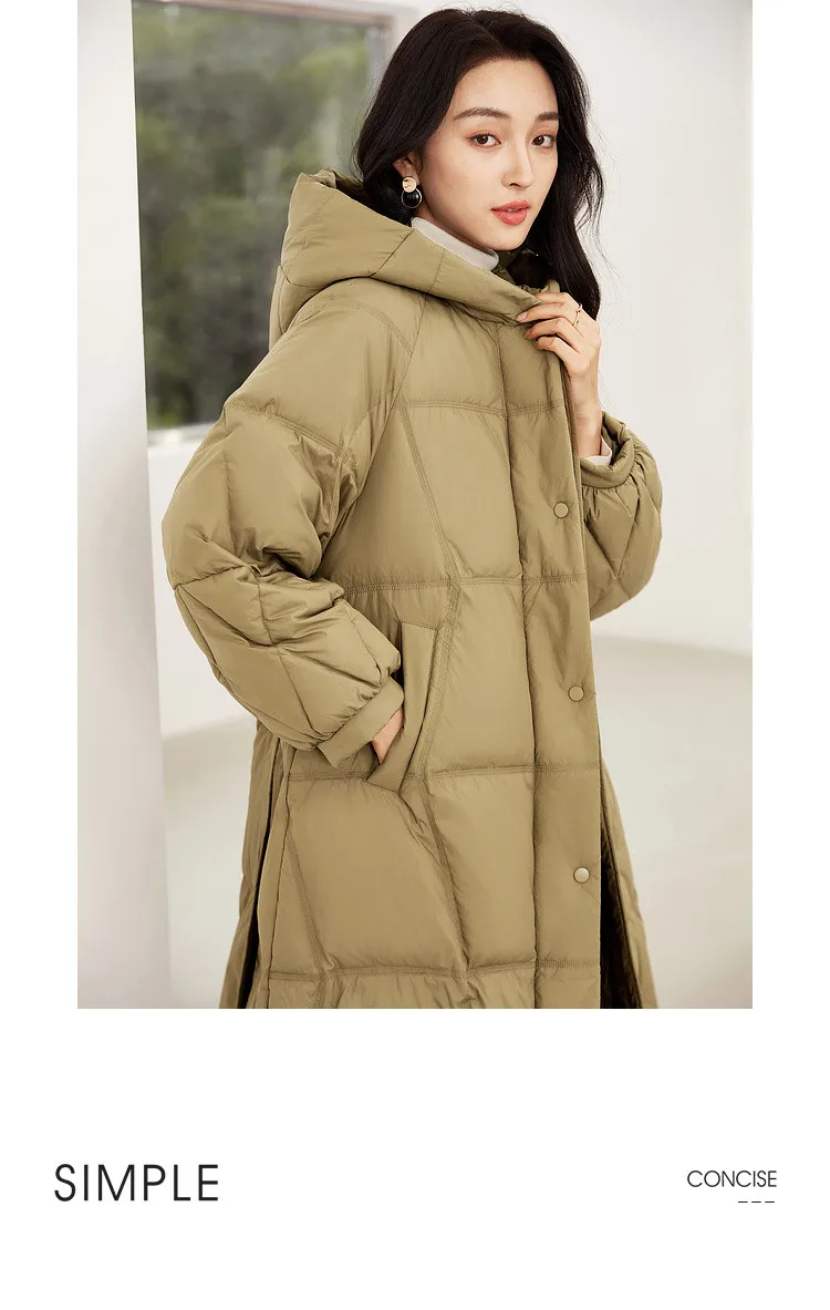 SENTUBILA Women's Winter Puffer Down Jacket Women 2024 Hooded Lantern Sleeve Windproof Mid-Length Down Coats Ladies W44Y58448X SENTUBILA Women's Winter Puffer Down Jacket Women 2024 Hooded Lantern Sleeve Windproof Mid-Length Down Coats Ladies W44Y58448X