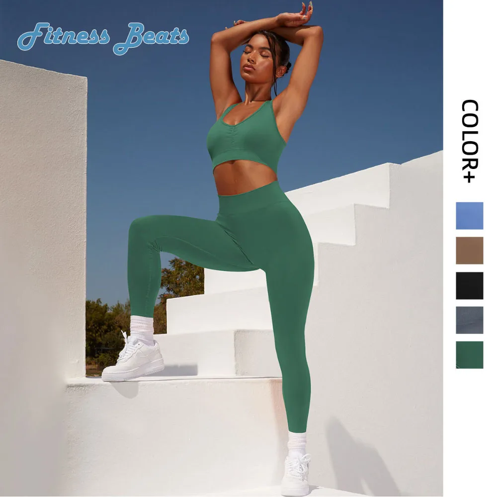 Yoga Set Fitness Seamless Breathable Quick Dry Moisture Wicking Elasticity Shockproof Gathering Sports Lady Strap Bra And Pants
Yoga Set Fitness Seamless Breathable Quick Dry Moisture Wicking Elasticity Shockproof Gathering Sports Lady Strap Bra And Pants