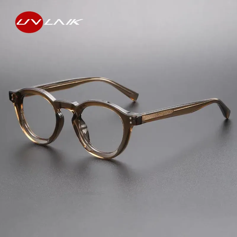 

UVLAIK Vintage TR90 Glasses Frame Men Thick Insert Metal CP Eyeglass Frame Women Retro Decoration Classic Myopia Optical Eyewear