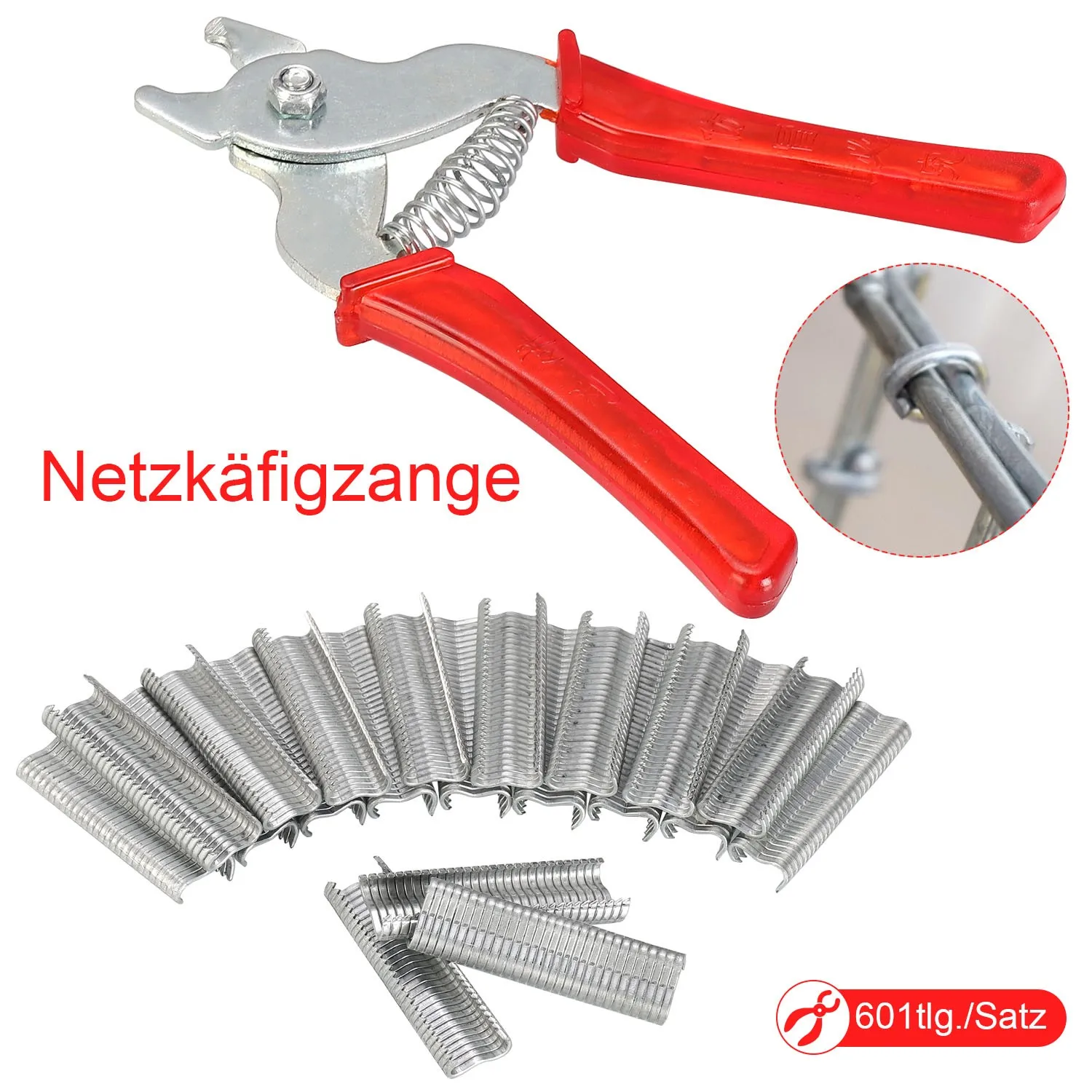 Hog Ring Pliers And 600 Nails Staples Ploutry Cage Pliers Fastening Clamp Installation Tool For Chicken Mesh Cage Wire Fencing
Hog Ring Pliers And 600 Nails Staples Ploutry Cage Pliers Fastening Clamp Installation Tool For Chicken Mesh Cage Wire Fencing