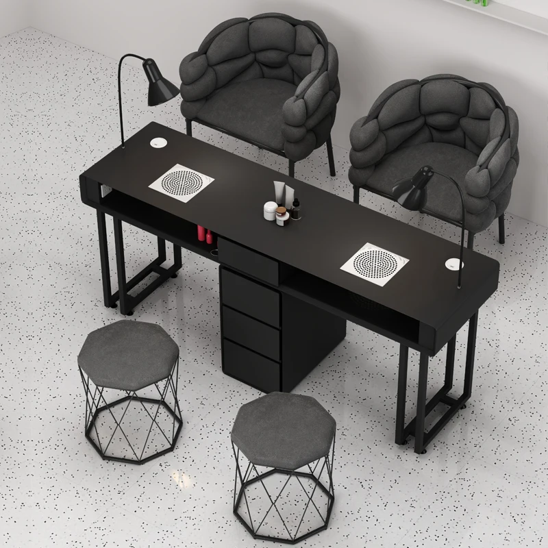 

Black Nail Manicure Table Professionals Marble Exquisite Multifunction Manicure Table Reception Schminktisch Furniture ZT50MT