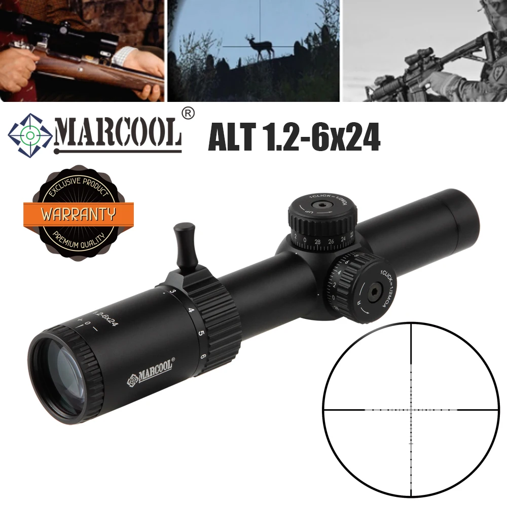 Marcool HD 1.2-6X24 SF Riflescope for Hunting 30mm Tube SFP/FFP Locked Airsoft Equipment Tactical Optic Sight Fit .223 .308 AR15
Marcool HD 1.2-6X24 SF Riflescope for Hunting 30mm Tube SFP/FFP Locked Airsoft Equipment Tactical Optic Sight Fit .223 .308 AR15