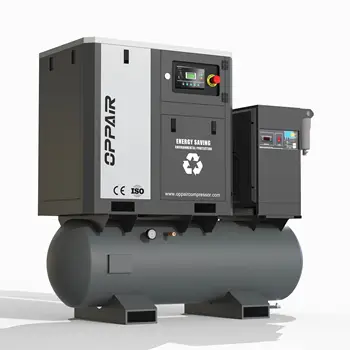 OPPAIR Screw Type Air Compressor with Air Storage Tank Dryer used for Fiber Laser Cutting Machine 380v/50/60hz power 15kw16bar