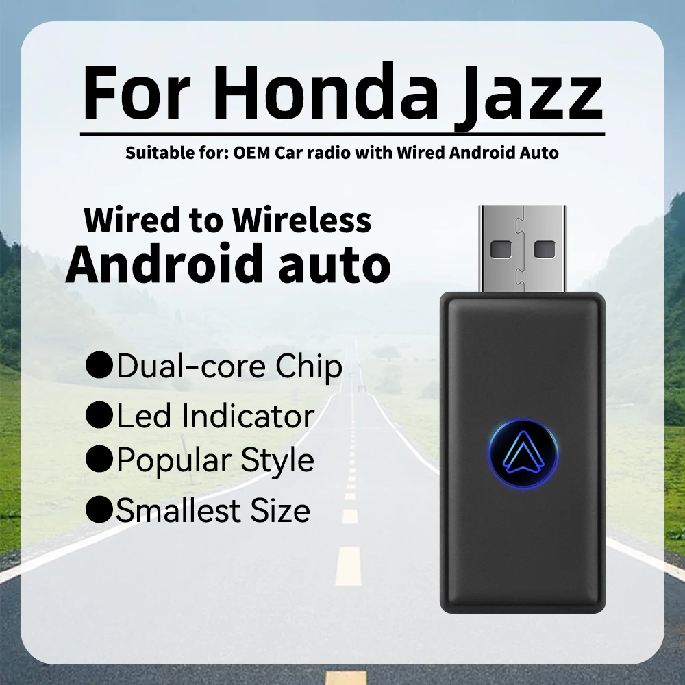 

Smart AI Box for Honda Jazz Car OEM Wired Android Auto to Wireless Newest Mini Android Auto Wireless Adapter USB Type-C Dongle