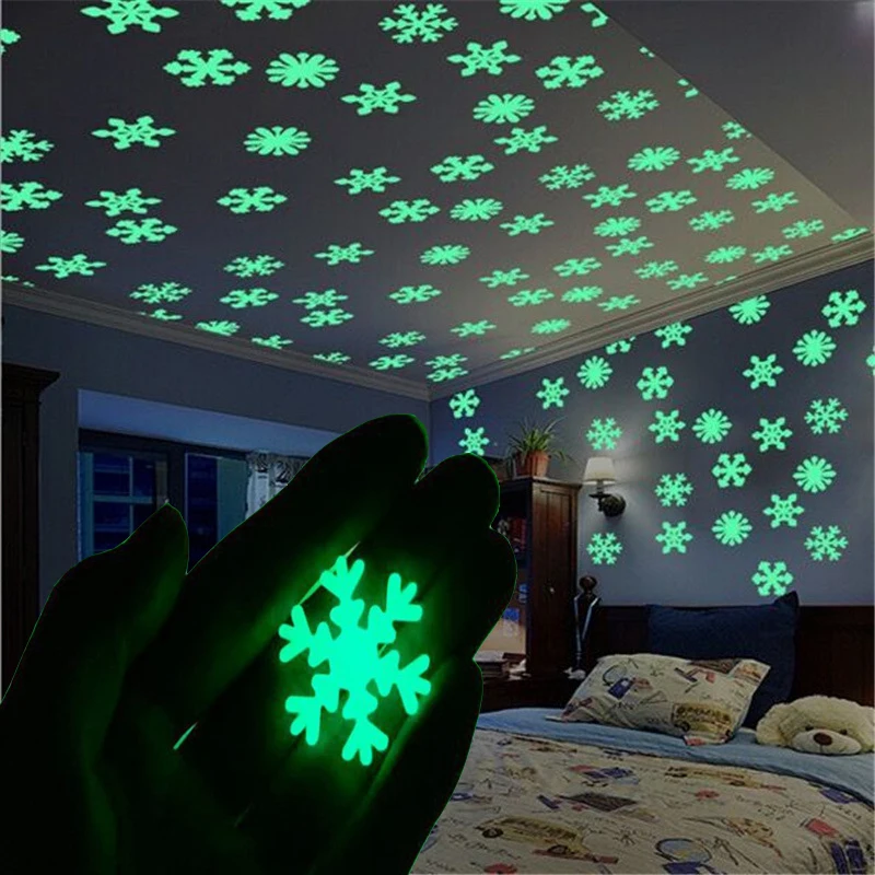 50Pcs Luminous Snowflake Wall Stickers Glow In The Dark Decal For Home Christmas Kids Baby Room New Year Decoration Wall Sticker
50Pcs Luminous Snowflake Wall Stickers Glow In The Dark Decal For Home Christmas Kids Baby Room New Year Decoration Wall Sticker