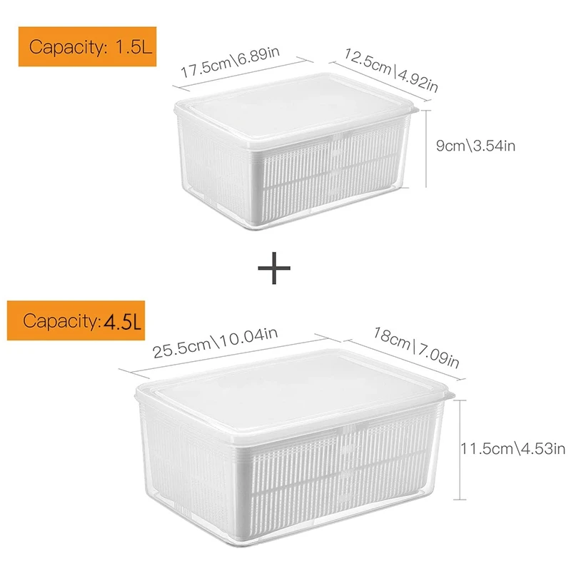 2X Fresh Produce Vegetable Fruit Storage Containers For Refrigerator - Produce Saver Storage Containers 1.5L
2X Fresh Produce Vegetable Fruit Storage Containers For Refrigerator - Produce Saver Storage Containers 1.5L