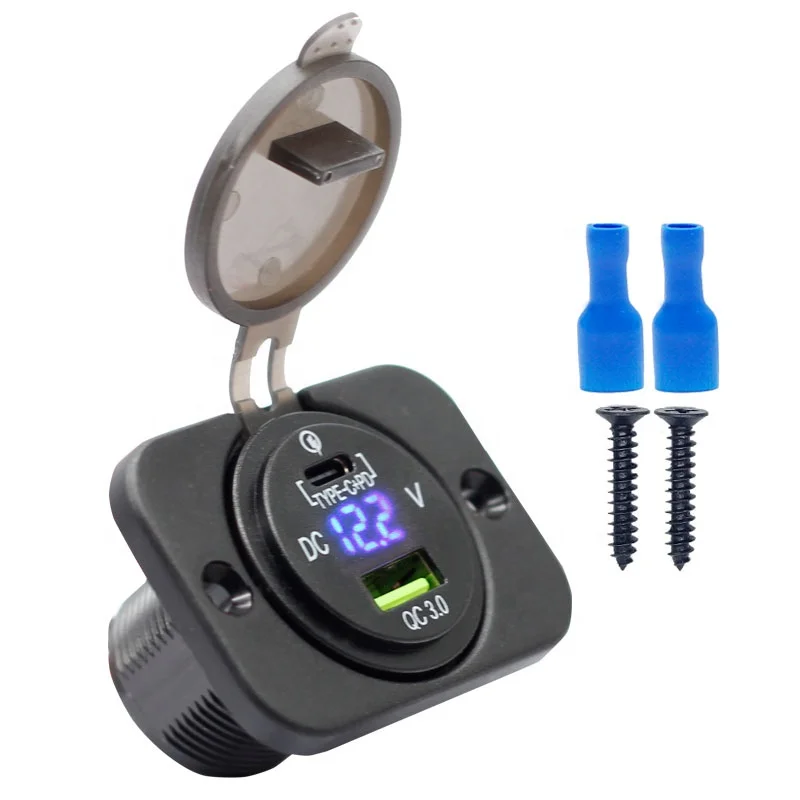 PD Type C USB Car Charger Socket and QC 3.0 Quick Charger 12V/24V Car Power Outlet Waterproof Socket
PD Type C USB Car Charger Socket and QC 3.0 Quick Charger 12V/24V Car Power Outlet Waterproof Socket