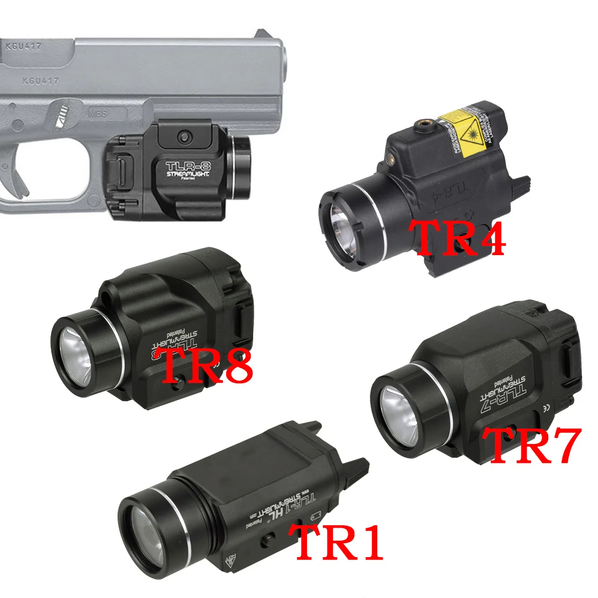 

Weapon Light TLR8 TLR7 TLR3 TLR1 LED Pistol Gun Flashlight Red Laser Pointer Sight For Glock 17 19 20mm Rail Hunting Torch