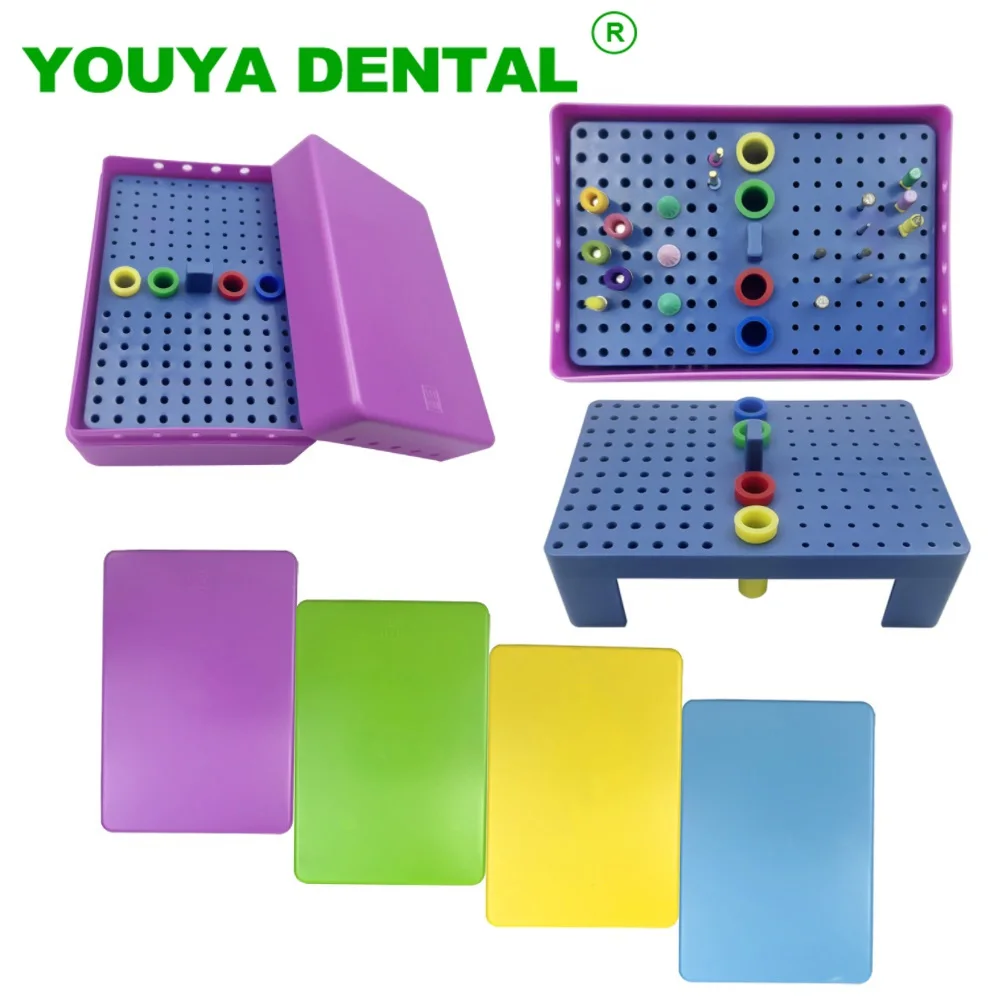 

144 Holes Dental Burs Holder Autoclave Disinfection Placement Box Sterilizer Case Diamond Burs Block Holder Dentistry Instrument