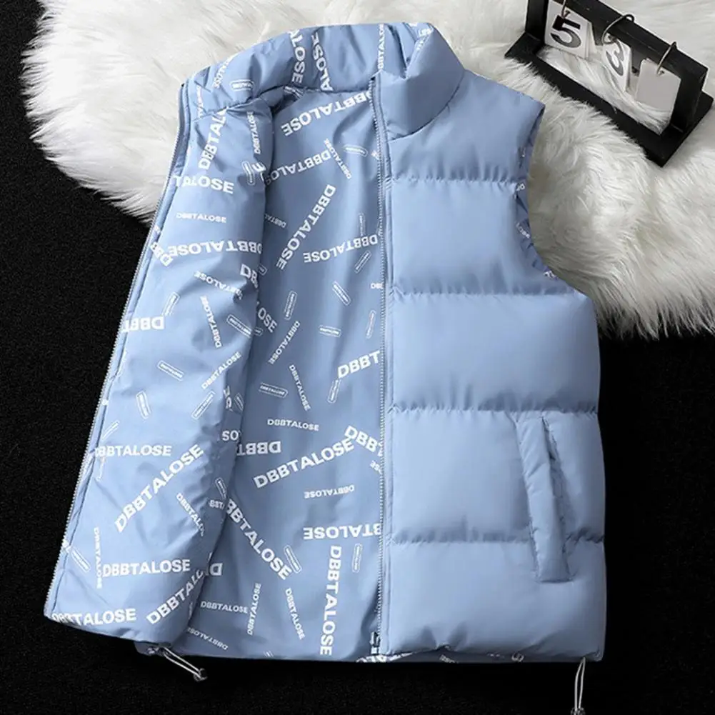 Placket Pocket Vest Coat Men's Double-sided Printing Cotton Waistcoat with Stand Collar Zipper Placket Pocket for Autumn/winter
Placket Pocket Vest Coat Men's Double-sided Printing Cotton Waistcoat with Stand Collar Zipper Placket Pocket for Autumn/winter