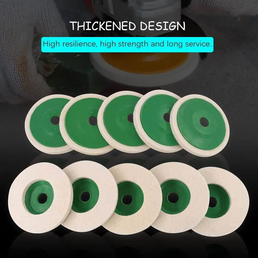 10pcs Wool Felt Flap Polishing Wheel Disc Angle Grinder Buffing Pads For Medical Glass Marble Metal 100×8 mm
10pcs Wool Felt Flap Polishing Wheel Disc Angle Grinder Buffing Pads For Medical Glass Marble Metal 100×8 mm
