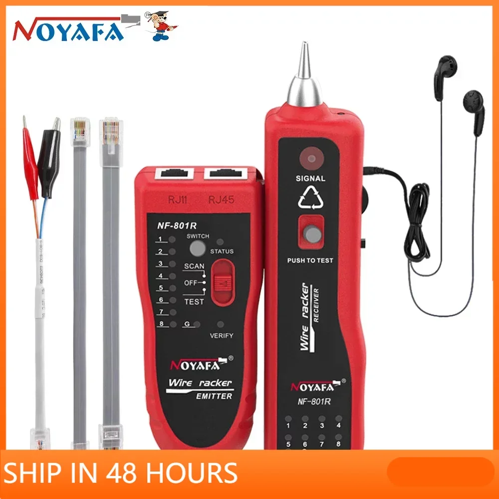 

NOYAFA NF-801R Network Cable Tester Ethernet LAN Telephone Wire Tracer RJ45 RJ11 Line Finder with LED Lighting Withstand Voltage