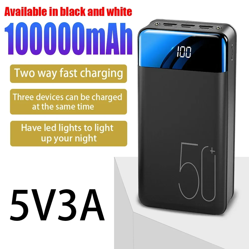 

Free Shipping Original Universal 5V 2.1a Fast Charging 100000 MAh Large Capacity Fast Charging Mobile Power Supply for IPhone