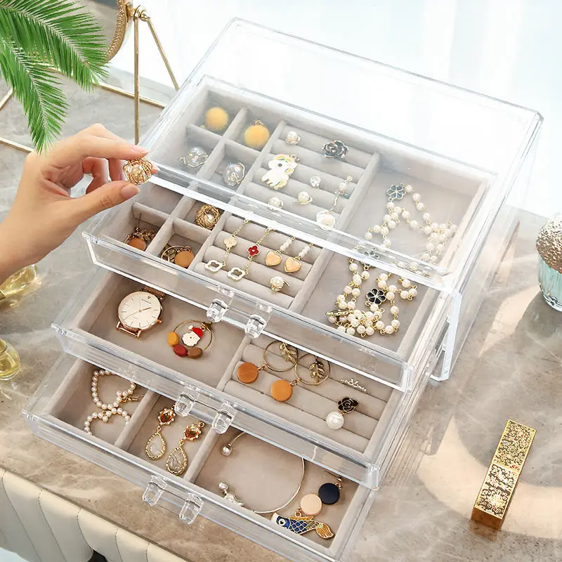 Jewelry Storage Box Hand Jewelry Earrings Earrings Finishing Multi-functional High-end Dust-proof Transparent Earrings Box
Jewelry Storage Box Hand Jewelry Earrings Earrings Finishing Multi-functional High-end Dust-proof Transparent Earrings Box