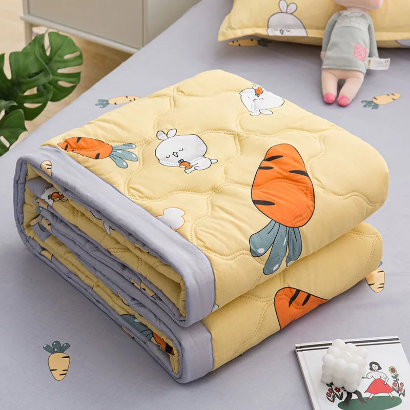 

Quilt Skin-friendly Scrub Summer Cool Water Washed Cotton Student Dormitory Air-conditioned Quilts Single Person Thin Comforter