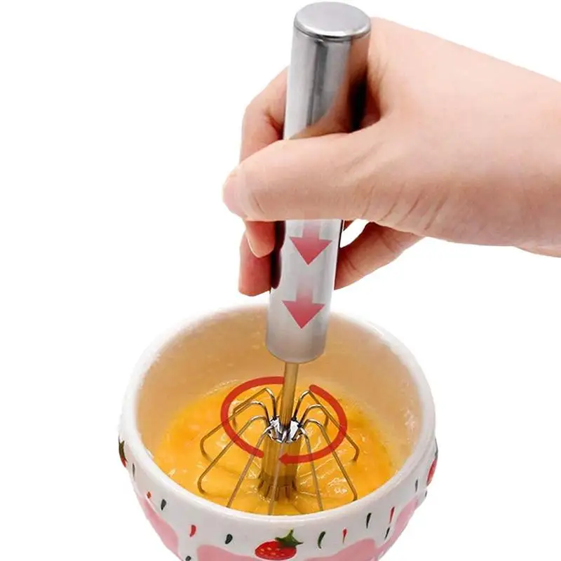 Stainless Steel Semi Automatic Egg Beater Household Rotating Hand Push Whisk Manual Mixer Kitchen Tools Cake Batter Whisker
Stainless Steel Semi Automatic Egg Beater Household Rotating Hand Push Whisk Manual Mixer Kitchen Tools Cake Batter Whisker