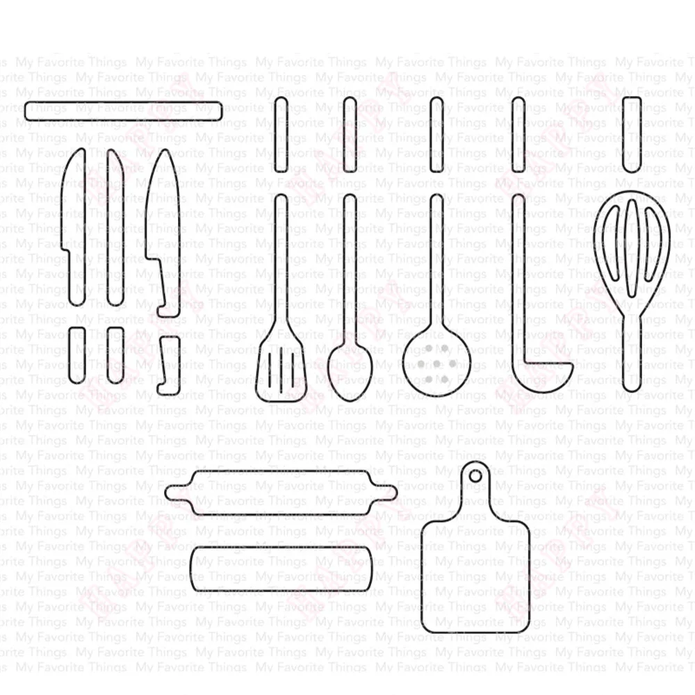 

Kitchen cutlery Arrival New Metal Cutting Dies Scrapbook Diary Decoration Stencil Embossing Template DIY Greeting Card Handmade